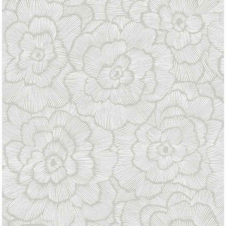 Periwinkle Light Grey Textured Floral Wallpaper - York Wallcoverings - 4120-26036 - York Wallcoverings Wallpaper