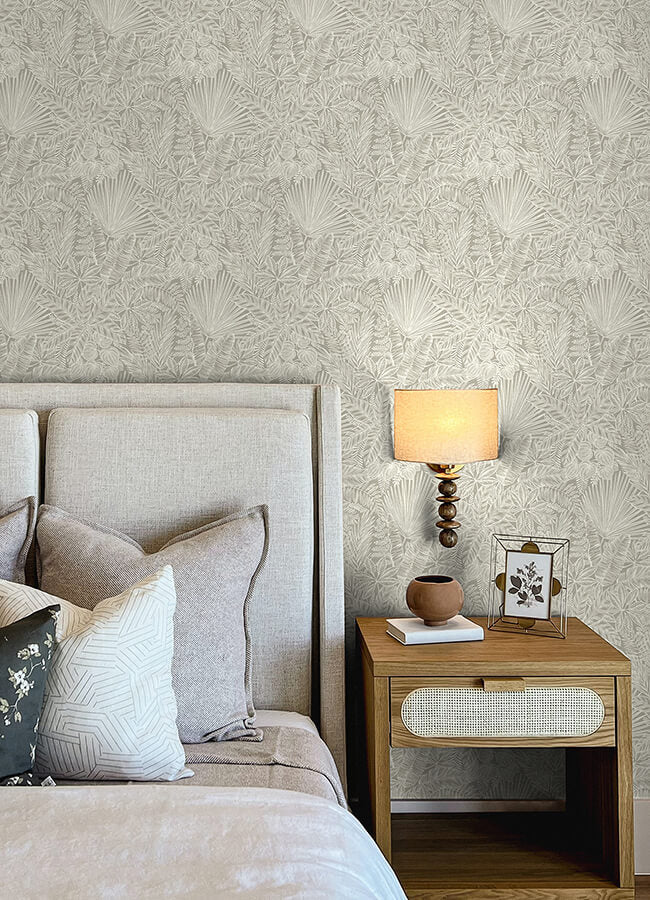vita-light-brown-botanical-wallpaper-york-wallcoverings-4120-26800 - York Wallcoverings Wallpaper