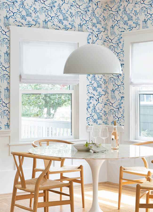 Serena Blue Chinoiserie Wallpaper - York Wallcoverings - 4120-26810 - York Wallcoverings Wallpaper