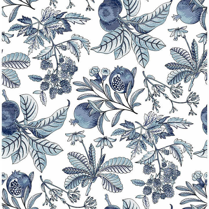 cecilia-blue-fruit-wallpaper-york-wallcoverings-4120-26811 - York Wallcoverings Wallpaper