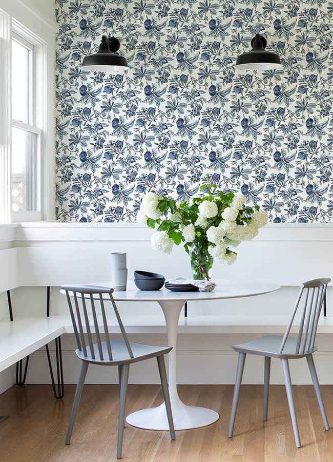 Cecilia Blue Fruit Wallpaper - York Wallcoverings - 4120-26811 - York Wallcoverings Wallpaper