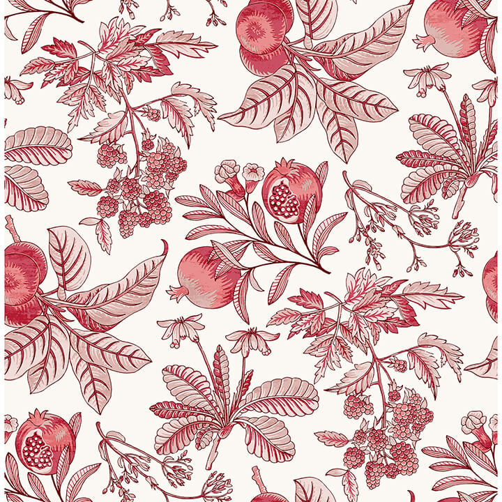 cecilia-red-fruit-wallpaper-york-wallcoverings-4120-26812 - York Wallcoverings Wallpaper