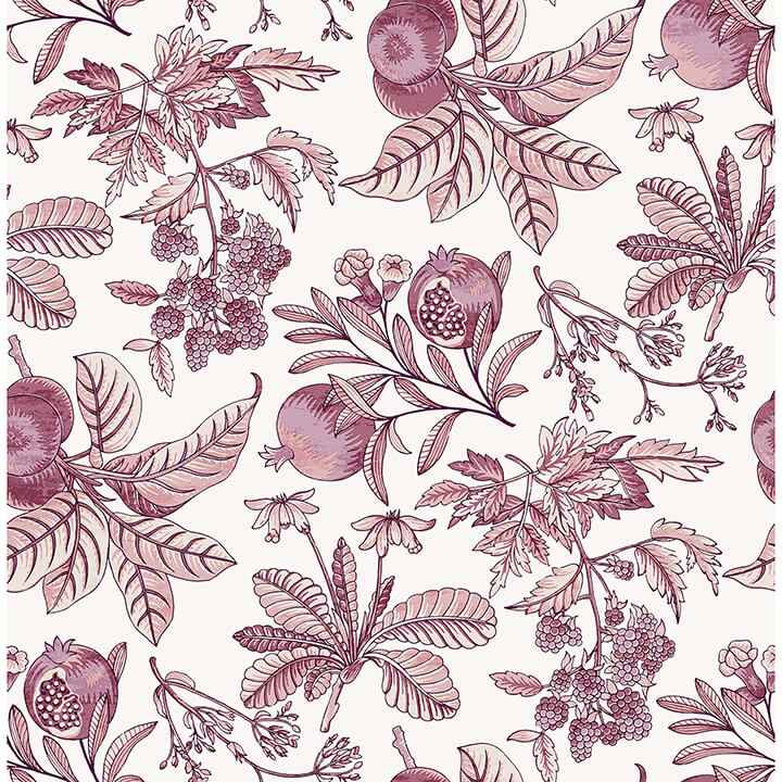 Cecilia Purple Fruit Wallpaper - York Wallcoverings - 4120-26815 - York Wallcoverings Wallpaper