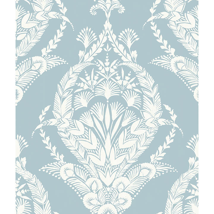 arlie-light-blue-botanical-damask-wallpaper-york-wallcoverings-4120-26819 - York Wallcoverings Wallpaper