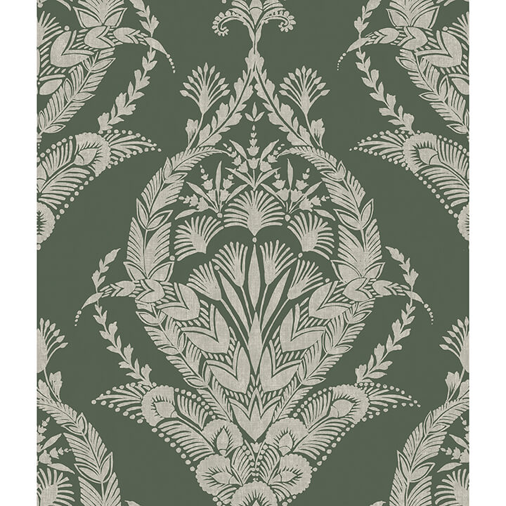 arlie-evergreen-botanical-damask-wallpaper-york-wallcoverings-4120-26821 - York Wallcoverings Wallpaper