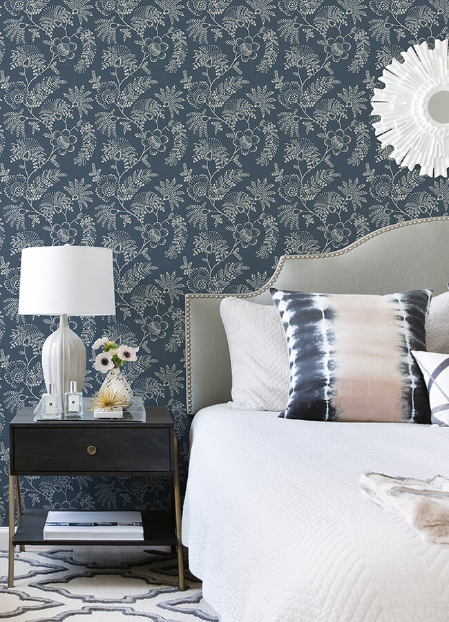 maeve-dark-blue-jacobean-trail-wallpaper-york-wallcoverings-4120-26822 - York Wallcoverings Wallpaper