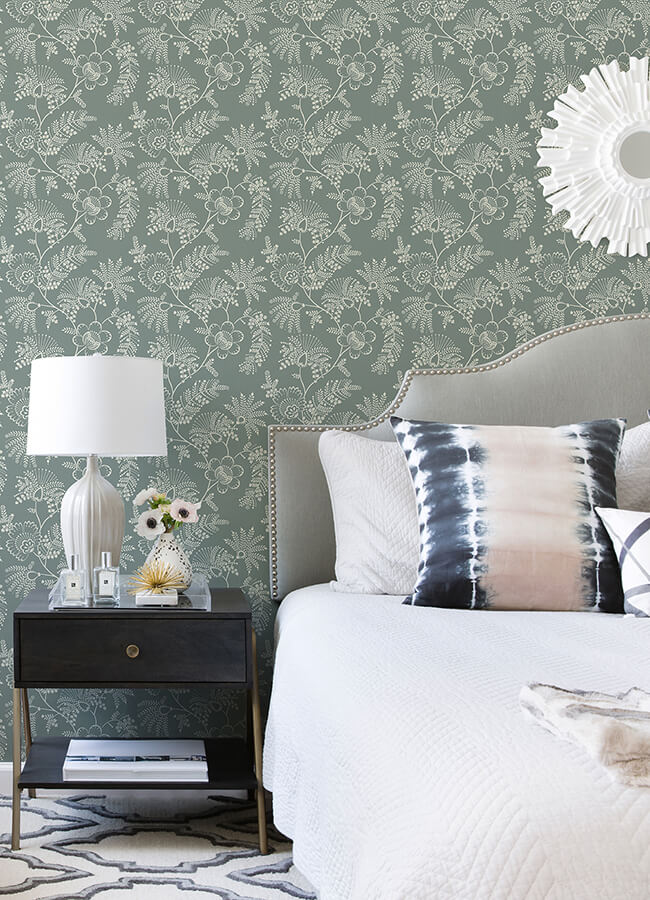 maeve-sea-green-jacobean-trail-wallpaper-york-wallcoverings-4120-26824 - York Wallcoverings Wallpaper