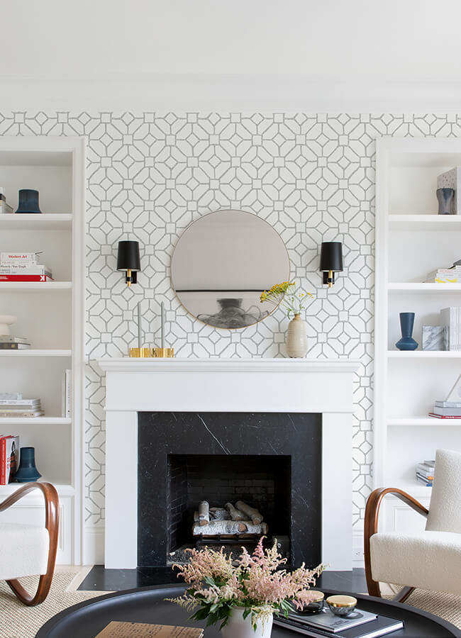 addis-grey-trellis-wallpaper-york-wallcoverings-4120-26832 - York Wallcoverings Papel pintado