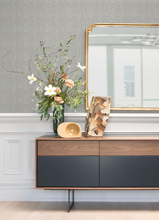 kantera-grey-fabric-texture-wallpaper-york-wallcoverings-4120-26834 - York Wallcoverings Papel pintado