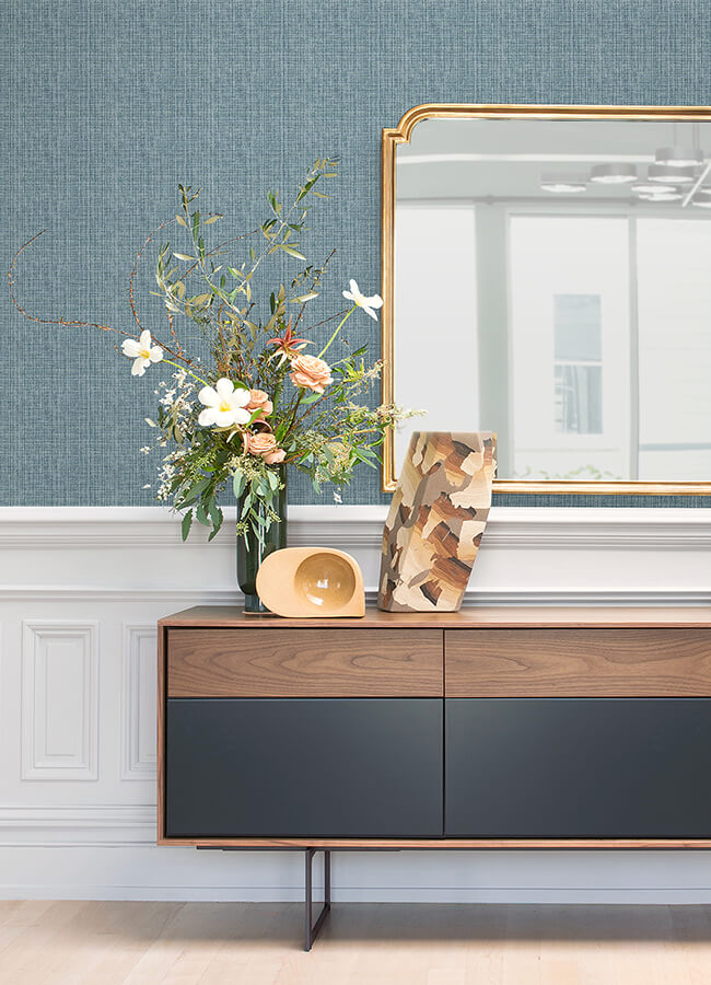 kantera-blue-fabric-texture-wallpaper-york-wallcoverings-4120-26840 - York Wallcoverings Papel pintado