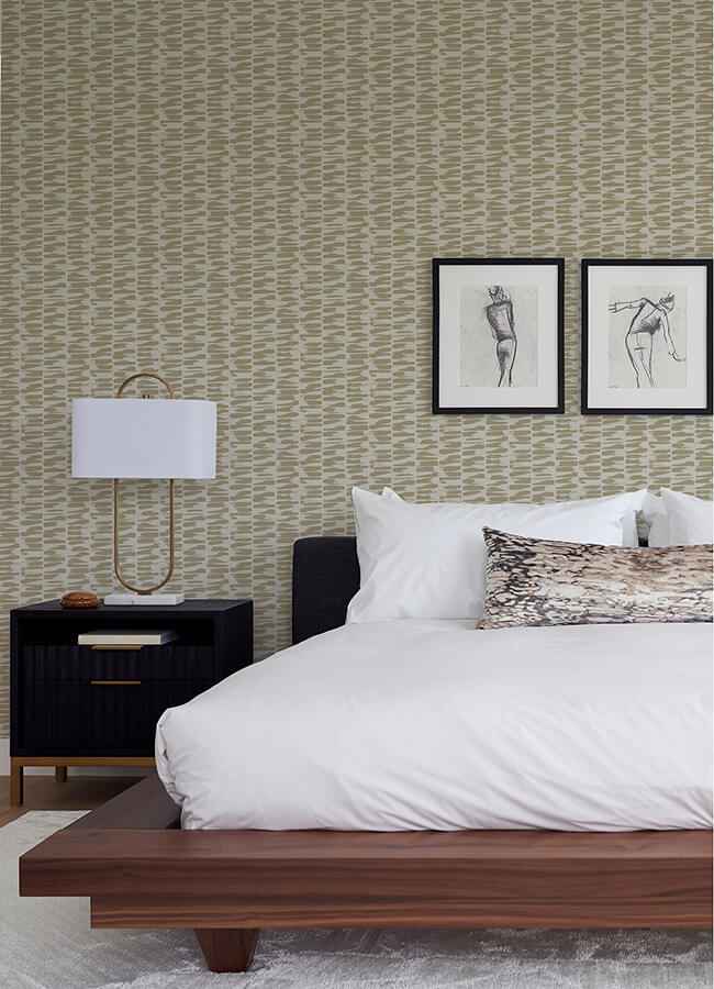 Myrtle Gold Abstract Stripe Wallpaper - York Wallcoverings - 4120-26842 - York Wallcoverings Wallpaper
