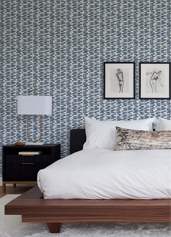 myrtle-indigo-abstract-stripe-wallpaper-york-wallcoverings-4120-26843 - York Wallcoverings Wallpaper