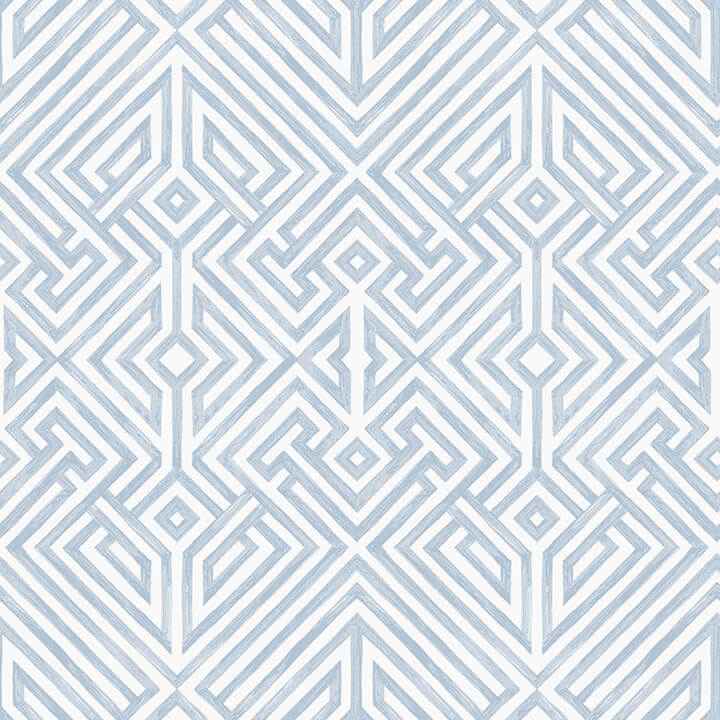 Lyon Blue Geometric Key Wallpaper - York Wallcoverings - 4120-26847 - York Wallcoverings Wallpaper