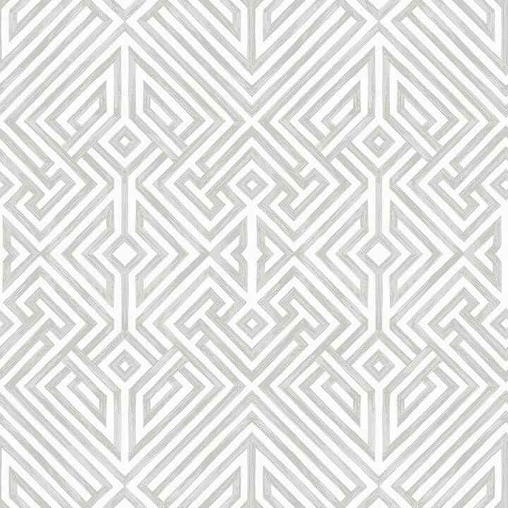Lyon Silver Geometric Key Wallpaper - York Wallcoverings - 4120-26849