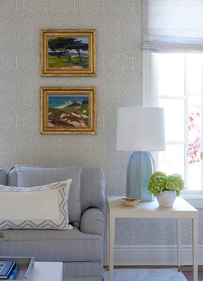 Lyon Silver Geometric Key Wallpaper - York Wallcoverings - 4120-26849 - York Wallcoverings Wallpaper