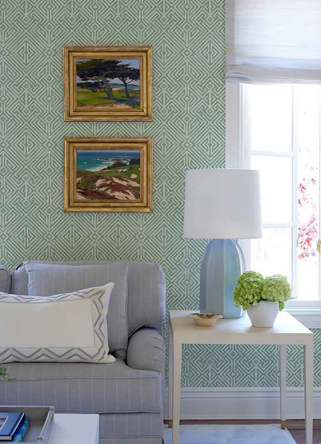 Lyon Green Geometric Key Wallpaper - York Wallcoverings - 4120-26850 - York Wallcoverings Wallpaper