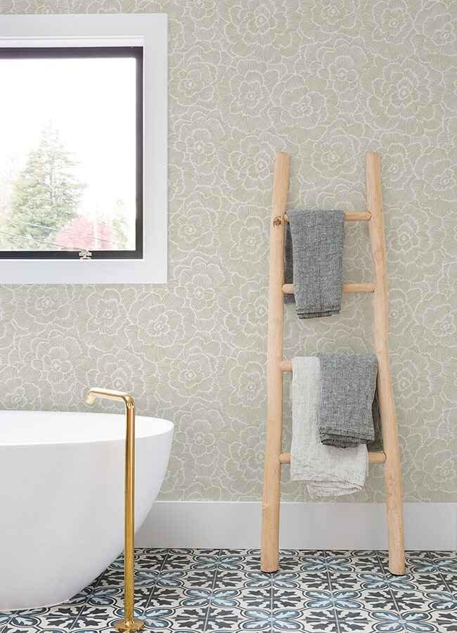 Periwinkle Stone Textured Floral Wallpaper - York Wallcoverings - 4120-26852 - York Wallcoverings Wallpaper