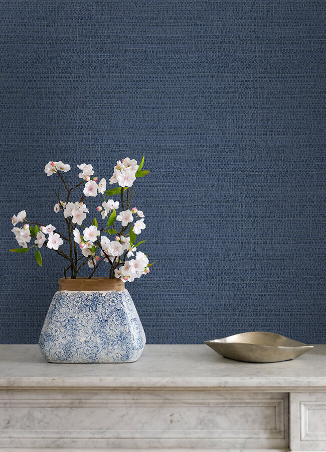 balantine-navy-weave-wallpaper-york-wallcoverings-4071-70055 - York Wallcoverings Wallpaper