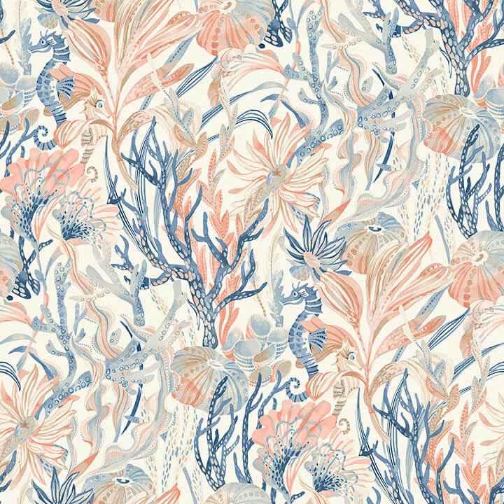 Kelp Garden Coral Tropical Reef Wallpaper - York Wallcoverings - 4071-71000 - York Wallcoverings Wallpaper