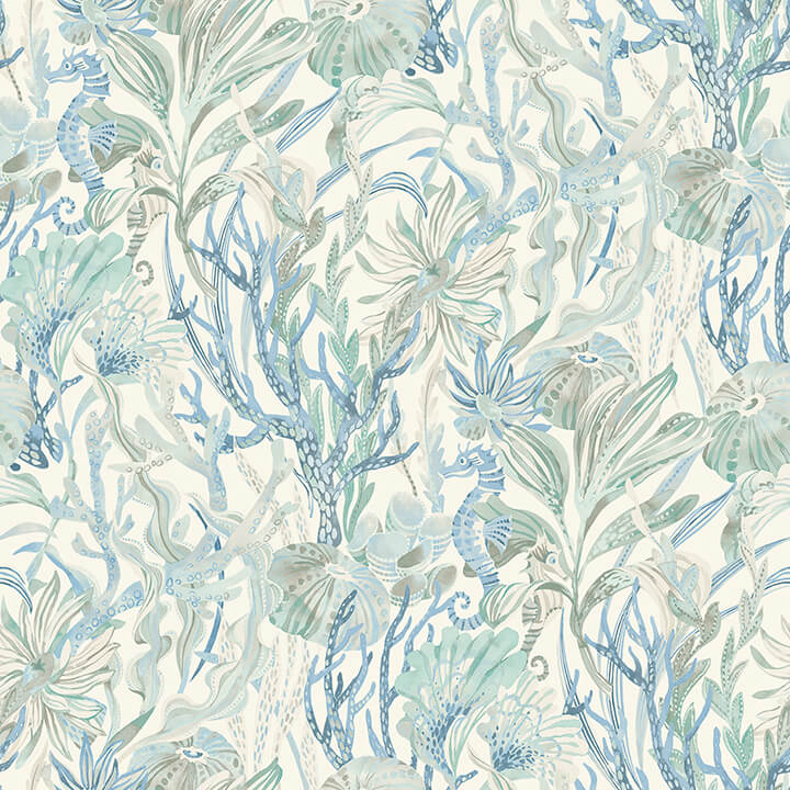 kelp-garden-light-blue-tropical-reef-wallpaper-york-wallcoverings-4071-71003 - York Wallcoverings Papel pintado