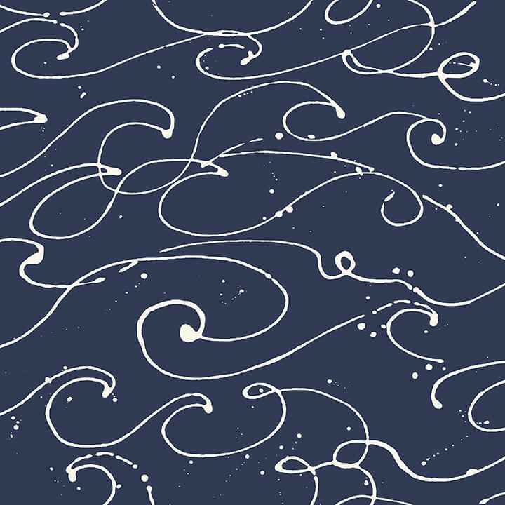 Kuroshio Navy Ocean Wave Wallpaper - York Wallcoverings - 4071-71004 - York Wallcoverings Wallpaper