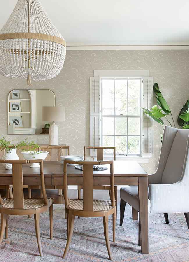 Kuroshio Taupe Ocean Wave Wallpaper - York Wallcoverings - 4071-71007 - York Wallcoverings Wallpaper
