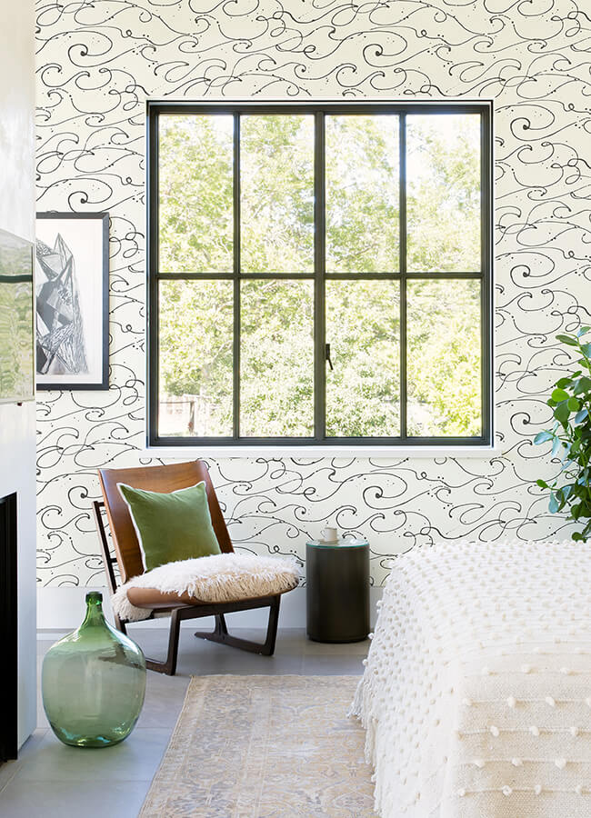 kuroshio-charcoal-ocean-wave-wallpaper-york-wallcoverings-4071-71008 - York Wallcoverings Papel pintado