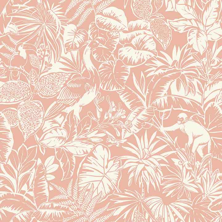 Corcovado Coral Jungle Jamboree Wallpaper - York Wallcoverings - 4071-71010 - York Wallcoverings Wallpaper