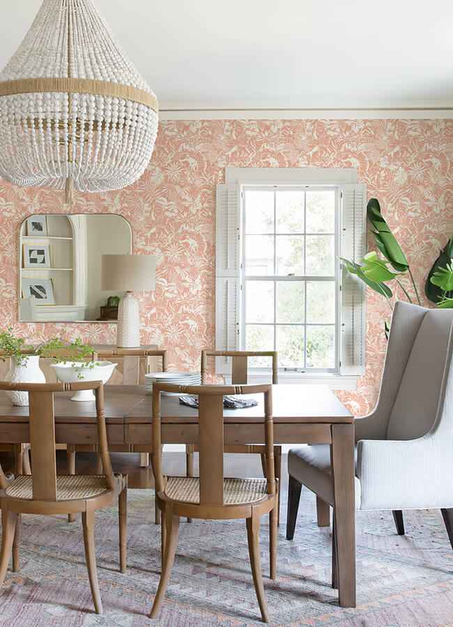 Corcovado Coral Jungle Jamboree Wallpaper - York Wallcoverings - 4071-71010 - York Wallcoverings Wallpaper