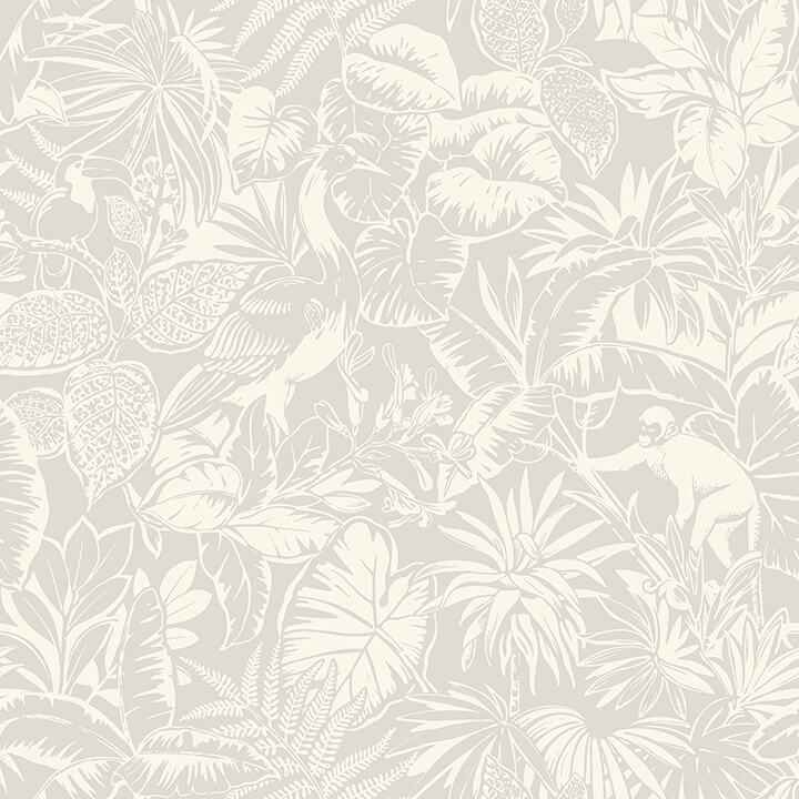 Corcovado Grey Jungle Jamboree Wallpaper - York Wallcoverings - 4071-71011 - York Wallcoverings Wallpaper