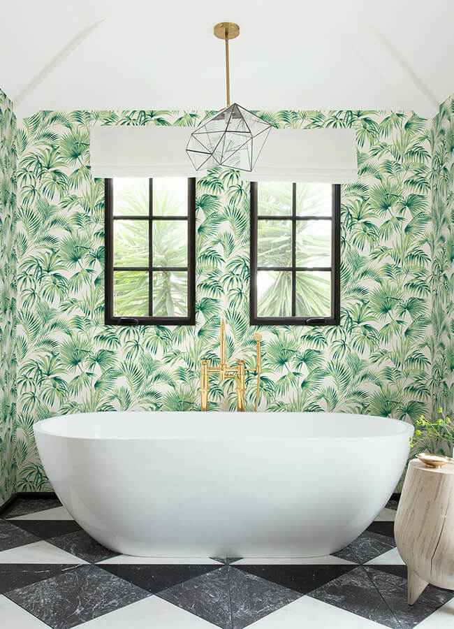 Manaus Green Palm Frond Wallpaper - York Wallcoverings - 4071-71014 - York Wallcoverings Wallpaper