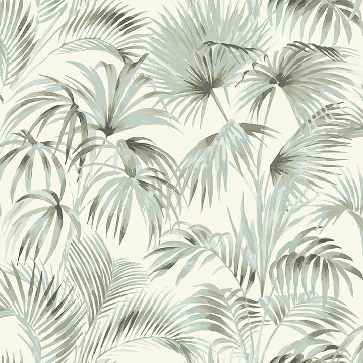 manaus-aqua-palm-frond-wallpaper-york-wallcoverings-4071-71015 - York Wallcoverings Papel pintado