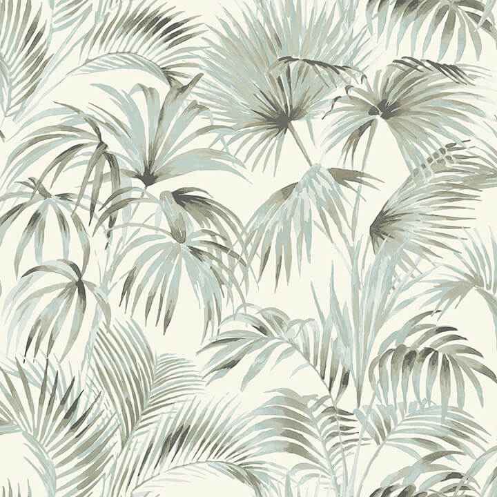 Manaus Aqua Palm Frond Wallpaper - York Wallcoverings - 4071-71015