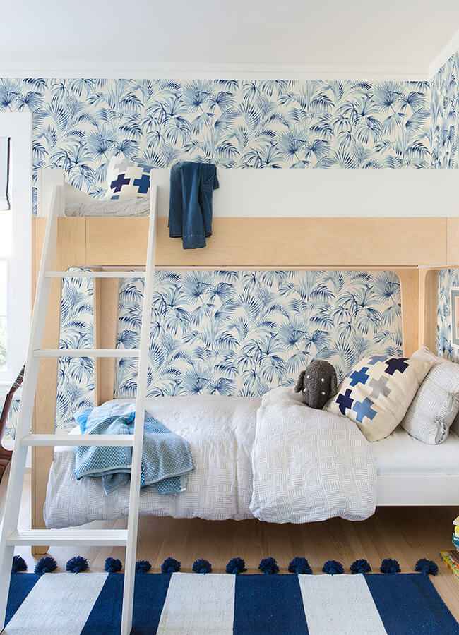 Manaus Blue Palm Frond Wallpaper - York Wallcoverings - 4071-71016 - York Wallcoverings Wallpaper