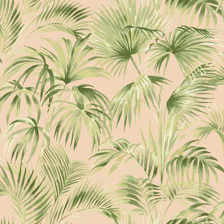 Manaus Peach Palm Frond Wallpaper - York Wallcoverings - 4071-71017