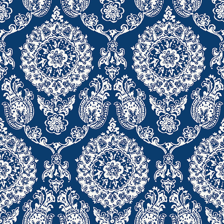 helm-damask-navy-floral-medallion-wallpaper-york-wallcoverings-4071-71018 - York Wallcoverings Papel pintado