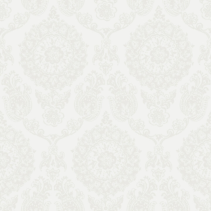 helm-damask-white-floral-medallion-wallpaper-york-wallcoverings-4071-71021 - York Wallcoverings Papel pintado