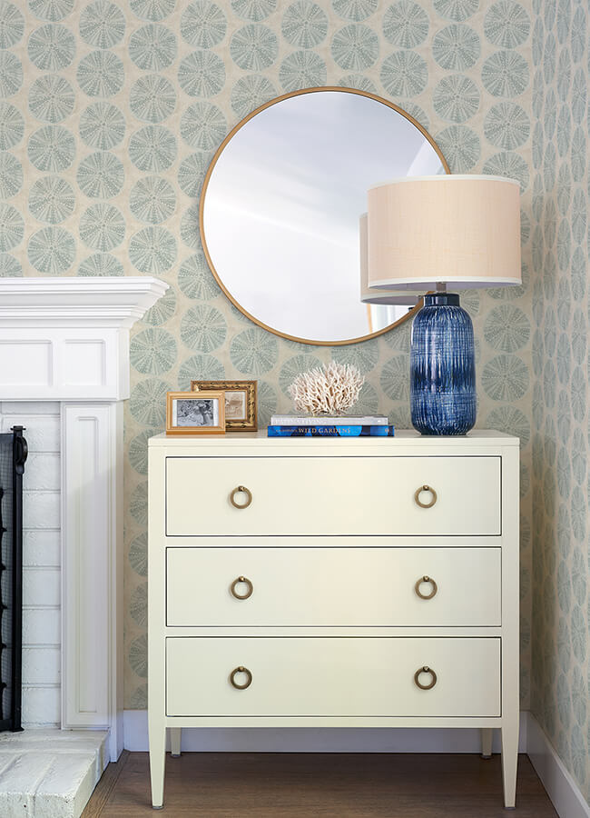 sea-biscuit-aqua-sand-dollar-wallpaper-york-wallcoverings-4071-71028 - York Wallcoverings Papel pintado