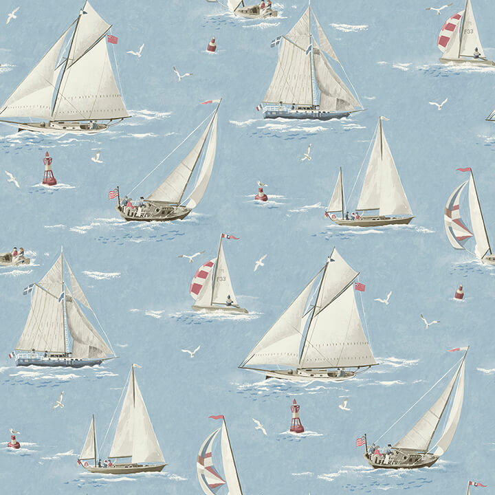 leeward-light-blue-sailboat-wallpaper-york-wallcoverings-4071-71034 - York Wallcoverings Papel pintado