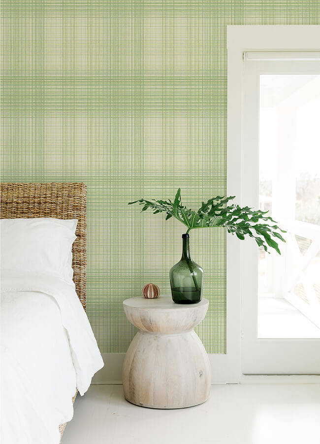 madras-green-plaid-wallpaper-york-wallcoverings-4071-71042 - York Wallcoverings Wallpaper