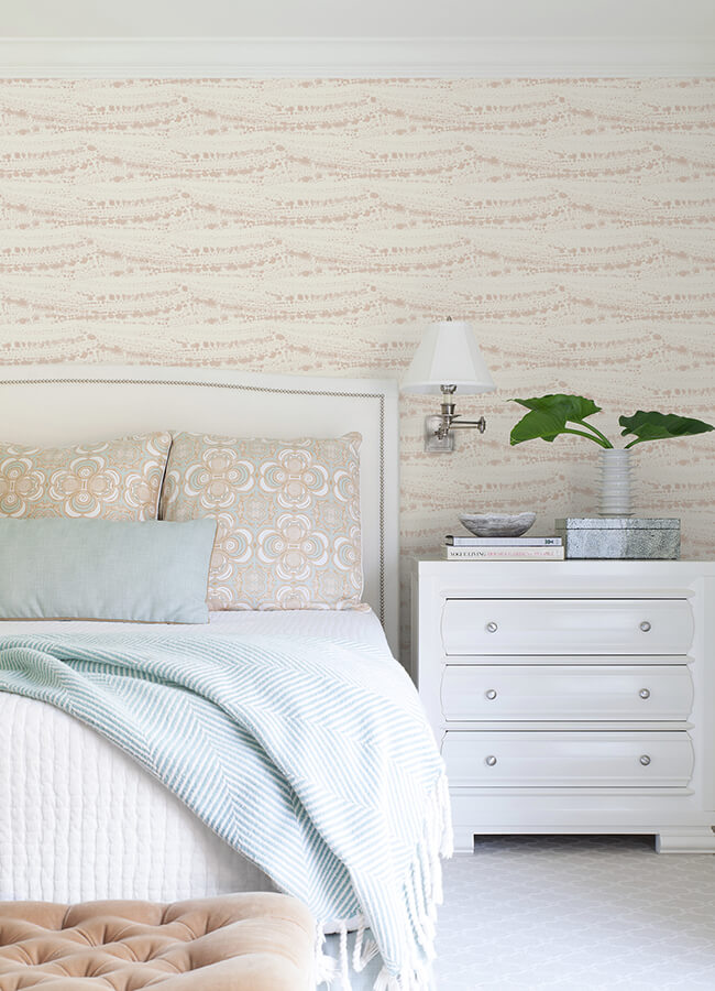 rannell-peach-abstract-scallop-wallpaper-york-wallcoverings-4071-71047 - York Wallcoverings Papel pintado