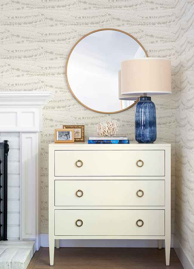 Rannell Beige Abstract Scallop Wallpaper - York Wallcoverings - 4071-71048 - York Wallcoverings Wallpaper