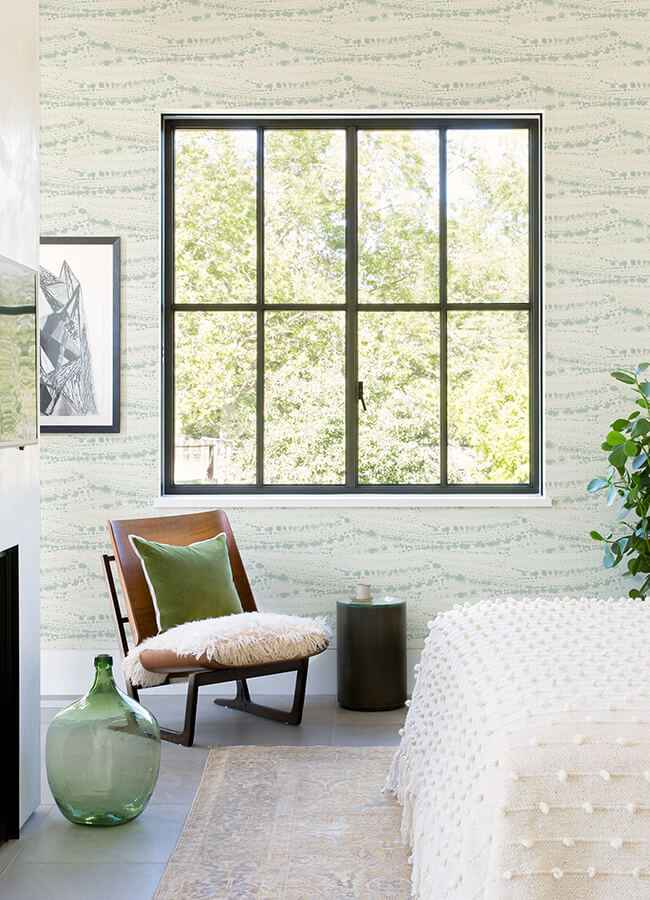 Rannell Aqua Abstract Scallop Wallpaper - York Wallcoverings - 4071-71049 - York Wallcoverings Wallpaper