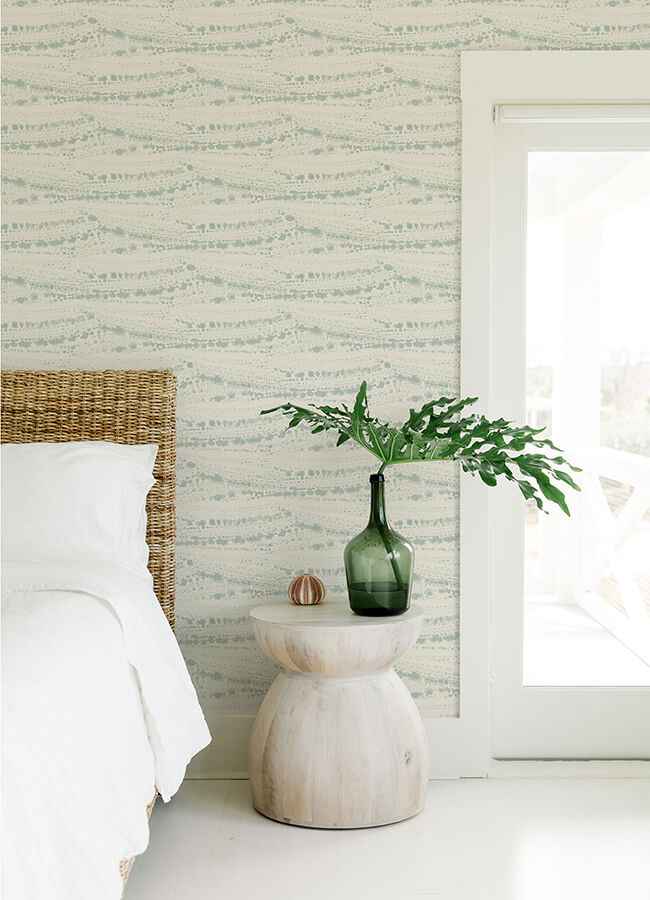 Rannell Aqua Abstract Scallop Wallpaper - York Wallcoverings - 4071-71049 - York Wallcoverings Wallpaper