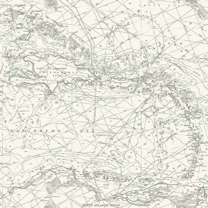 Charts Black Nautical Chart Wallpaper - York Wallcoverings - 4071-71055 - York Wallcoverings Wallpaper