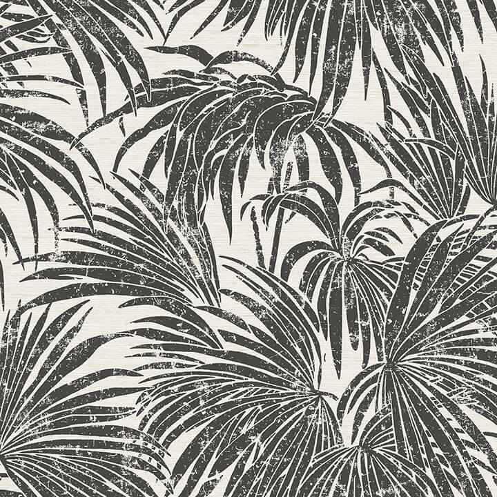 Black & White Cassava Palm Peel & Stick - York Wallcoverings - ESS6016