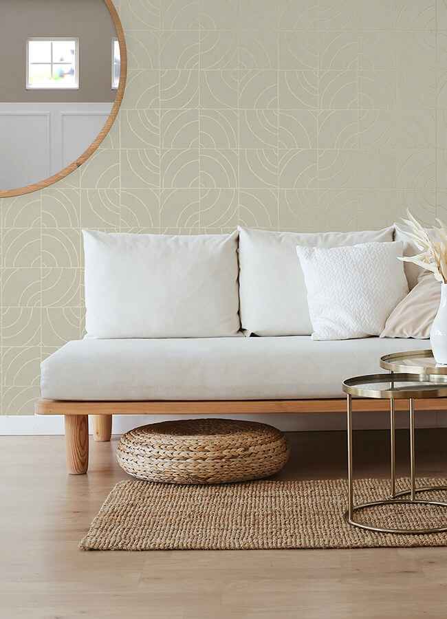Taupe Batik Blok Peel & Stick Wallpaper - York Wallcoverings - ESS6021 - York Wallcoverings Wallpaper