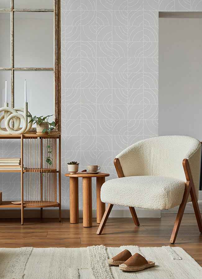 Grey Batik Blok Peel & Stick Wallpaper - York Wallcoverings - ESS6022 - York Wallcoverings Wallpaper