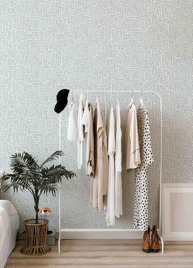 Ramble Blue Geometric Wallpaper - York Wallcoverings - 4121-25701 - York Wallcoverings Wallpaper