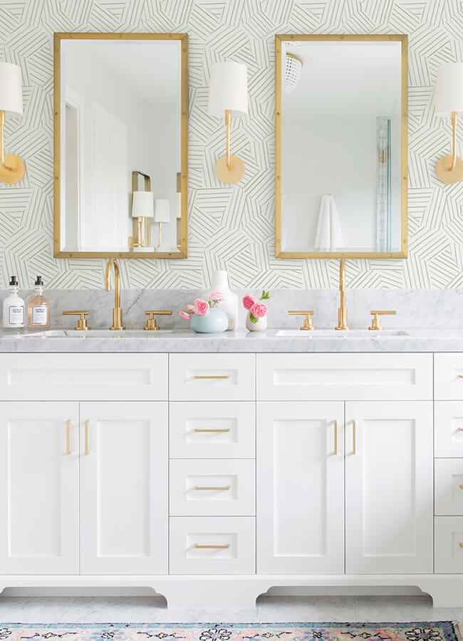 Helene Sage Geometric Lines Wallpaper - York Wallcoverings - 4121-26900 - York Wallcoverings Wallpaper